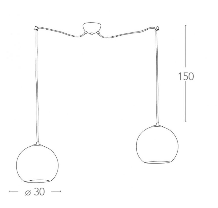 Sospensione vetro decoro foglia oro cavo tessuto oro 2XE27 non incl. VANITY Sospensione vetro decoro foglia oro cavo tessuto oro 2XE27 non incl. VANITY